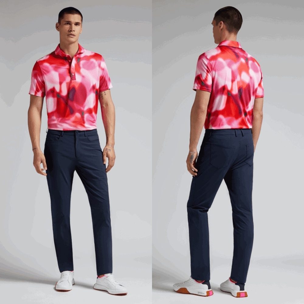 G/Fore Bokeh Blur Tech Jersey Golf Polo Shirt